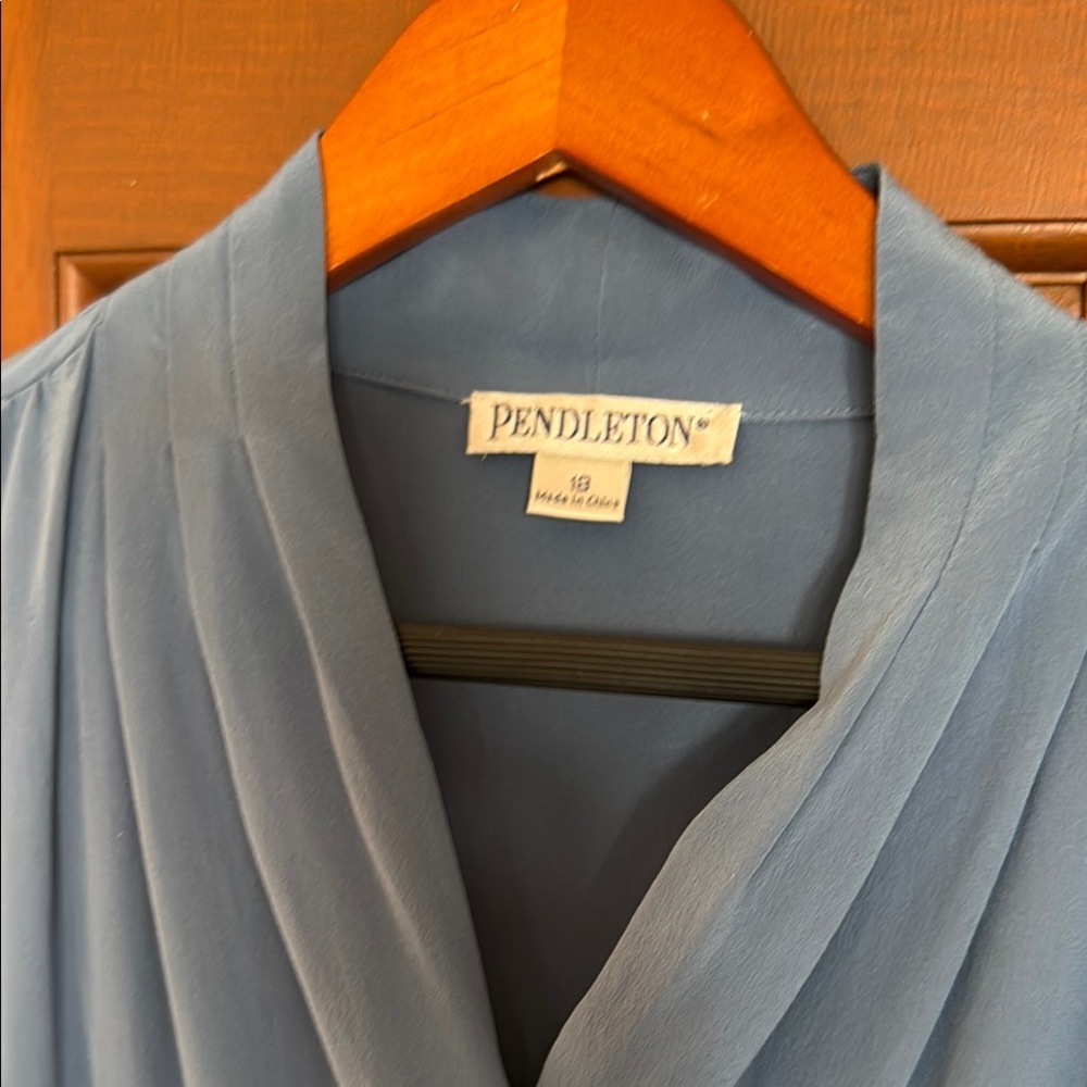 Pendleton Blue Double-Breasted Blouse - image 2